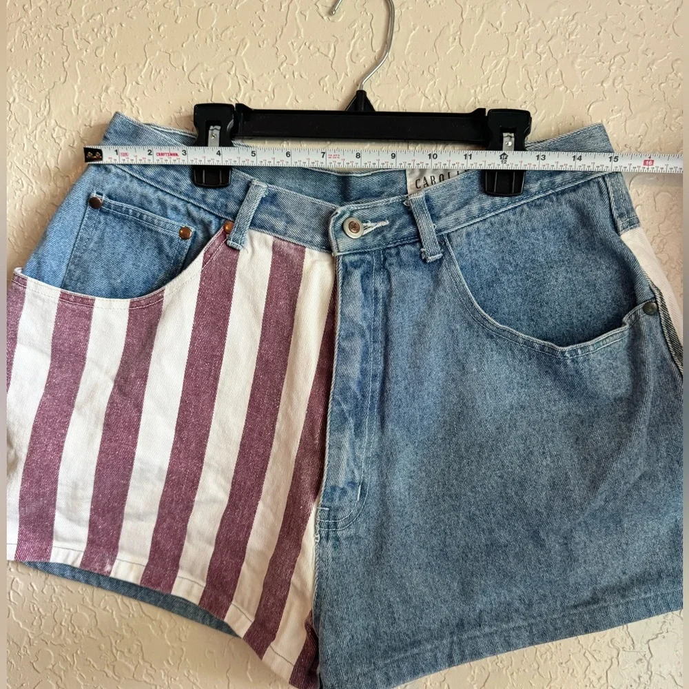 Vintage Carolina Blues Color-Block Striped Denim Shorts - Picture 8 of 11